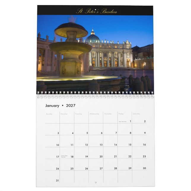 Calendario romántico de Roma 2010 (Jan 2027)