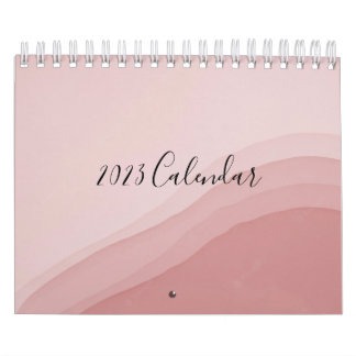 Calendario rosa con arte abstracto