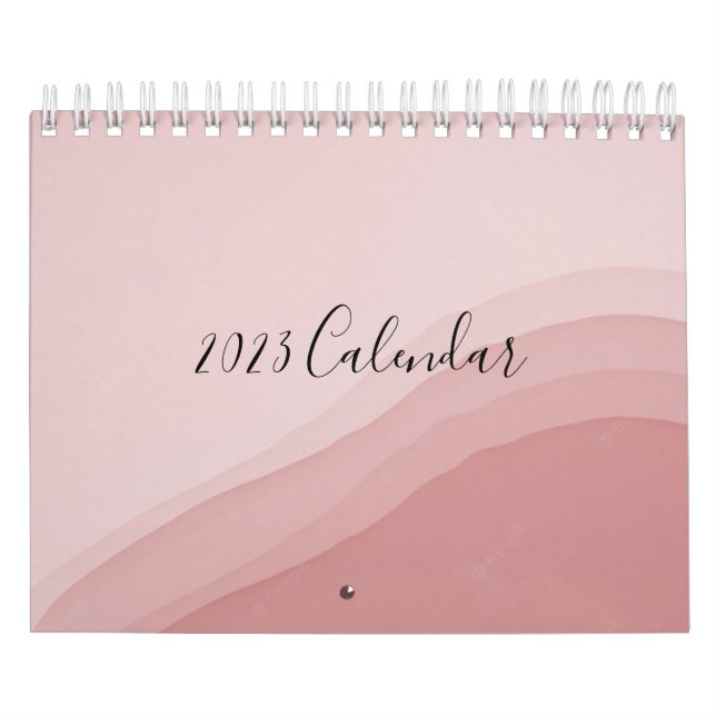 Calendario rosa con arte abstracto (Tapa)