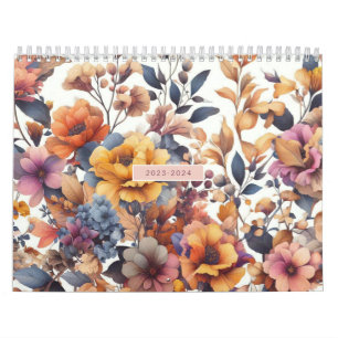 Calendario Rosa floral moderno otoño elegante