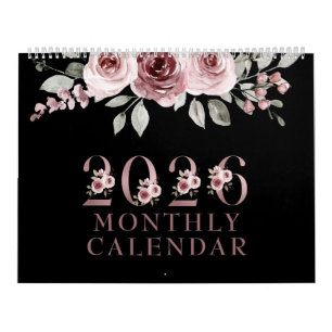 Calendario Rosa Rosa Elegante 2026