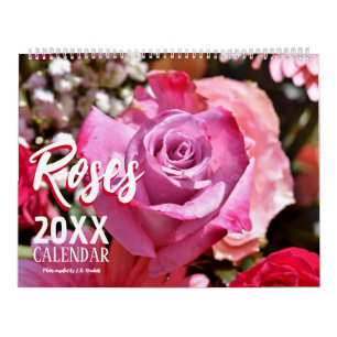 Calendario Rosas 2027 Flores Florales Pared Rosa