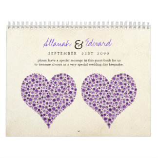 Calendario Rosas de Purple Heart que casan el libro del