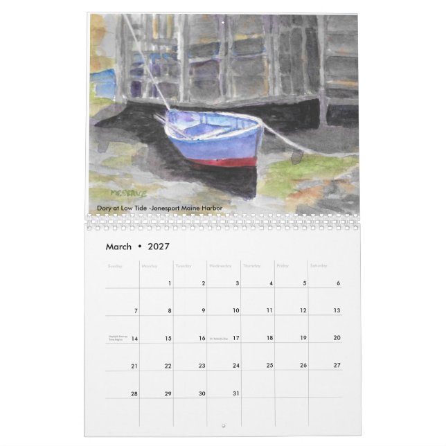 Calendario Roseann Meserve Maine Watercolor (Mar 2027)
