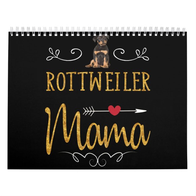 Calendario Rottweiler ama a mamá (Tapa)