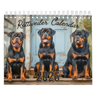 Calendario Rottweiler Dogs Wall Calendar 2026