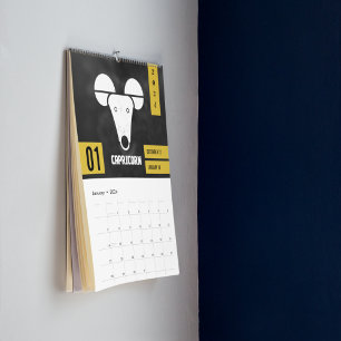 Calendario Rótulo geométrico Vedic Rashi por mes