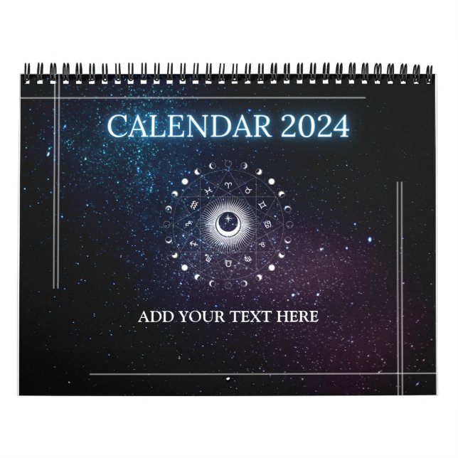 Calendario Rótulos Zodiac Calander 2024 Astrología Zodiac (Tapa)