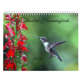 Calendario Ruby Throated Hummingbird 2026  Calendar