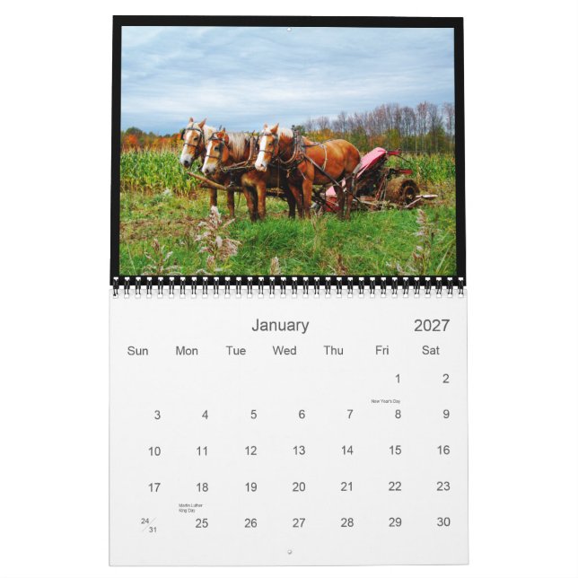 Calendario rural del arte del granero 2013 (Jan 2027)