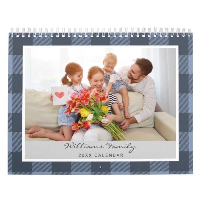 Calendario Rustic Buffalo Plaid Farmhouse Photo 2024 (Tapa)