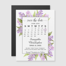 Calendario rústico de Boho Lilacs salva el imán de