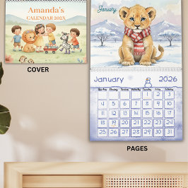 Calendario Safari Animals Personalized Kids Calendar 2026