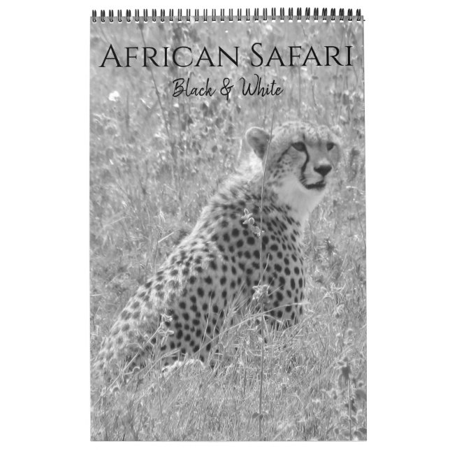Calendario safari negro & blanco (Tapa)