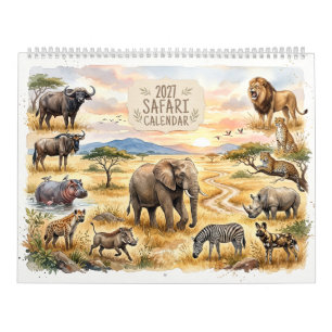 Calendario Safari Optimizado para Dos Páginas 2027