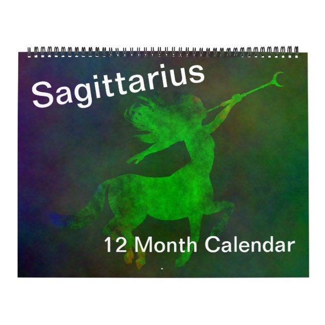 Calendario Sagittarius Zodiac Diciembre Símbolos de Rótulo co (Tapa)