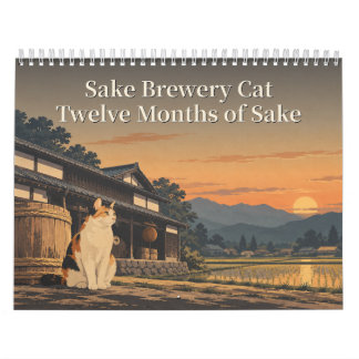 Calendario Sake Brewery Cat Twelve Months of Sake Art