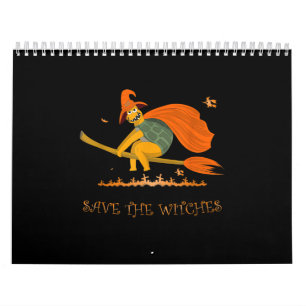 Calendario Salem de baño de tortuga voladora de brujas de Hal