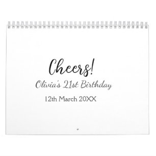Calendario Saludos fecha de cumpleaños 21 agregar nombre simp