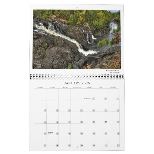 Calendario salvaje y rural de Minnesota (Jan 2026)