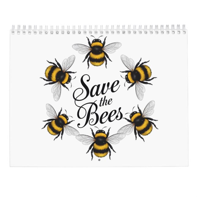 Calendario Salvar a las abejas como una especie de insecto vo (Reverso)