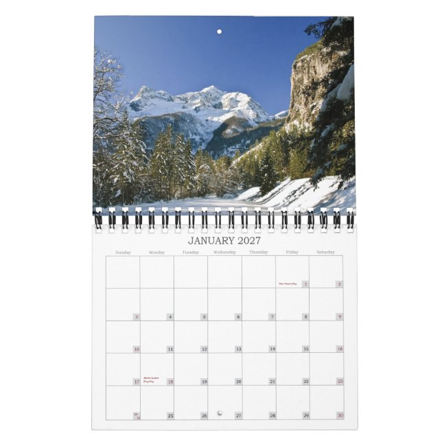 Calendario Salzkammergut escénico (Jan 2027)