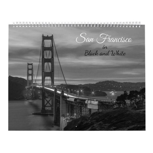 Calendario San Francisco City in Black and White (Tapa)