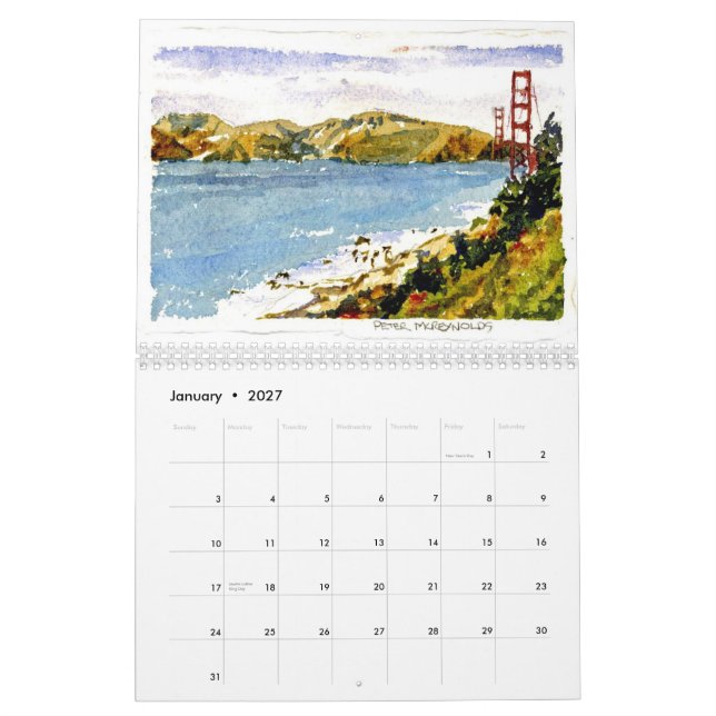 Calendario San Francisco y la puerta (Jan 2027)