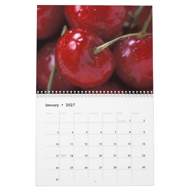 Calendario sano de la fotografía de la fruta (Jan 2027)
