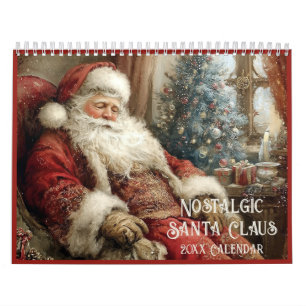 Calendario Santa Claus Nostálgico Navidad Todo el Año