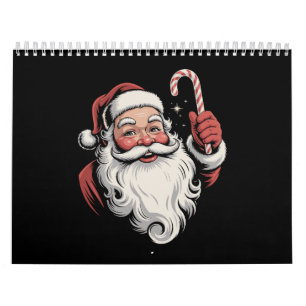 Calendario Santa de Navidad Regalo Retro Vintage