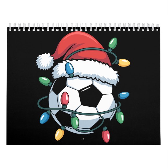 Calendario Santa Soccer Ball Sports Christmas Soccer Player (Tapa)