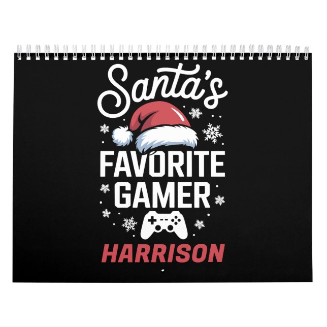 Calendario Santa's Favorite Gamer Personalized Gaming Xmas (Tapa)