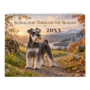 Calendario Schnauzers a través de las estaciones