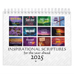 Calendario SCRIPTURAS INSPIRADORAS de la Biblia Cristiana de 