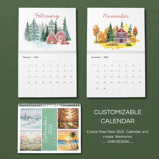 Calendario Seasons Watercolor 2026 Calendar | Artistic Nature (Subido por el creador)
