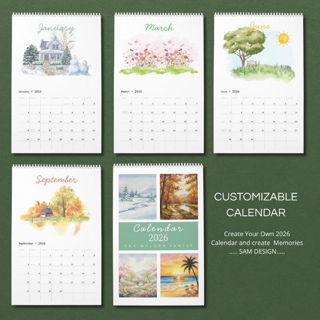 Calendario Seasons Watercolor 2026 Calendar | Artistic Nature (Subido por el creador)