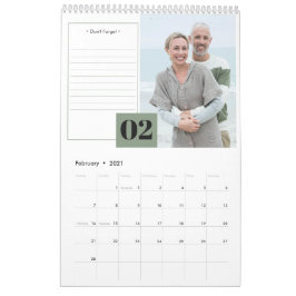 Calendario Sección de foto mensual y notas modernas de 2027