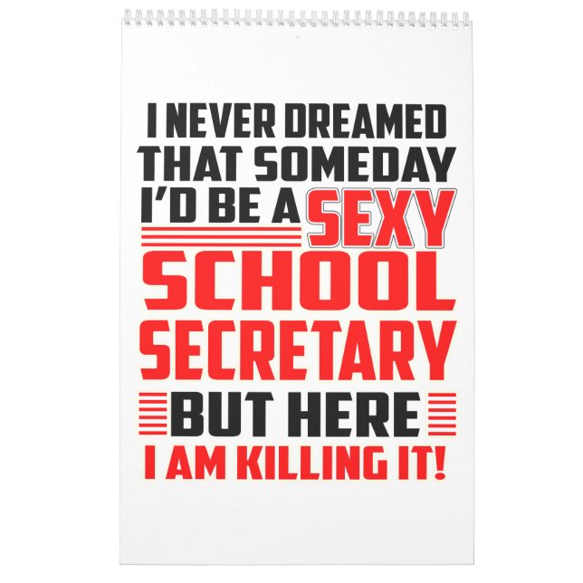 Calendario Secretaria Calendar Funny Gift de la escuela para (Reverso)