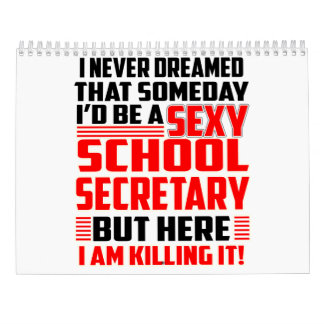Calendario Secretaria Calendar Funny Gift de la escuela para