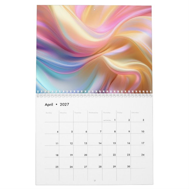 Calendario Seda de Pastel Colorido (Apr 2027)