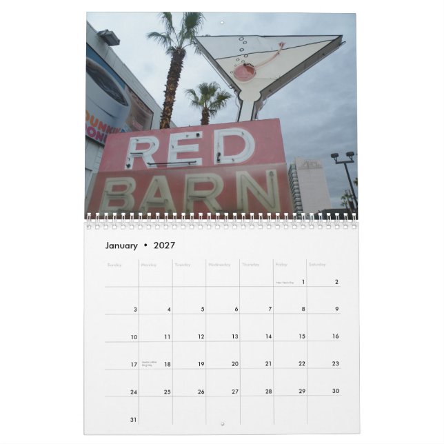 Calendario Señales de neón de Las Vegas (Jan 2027)