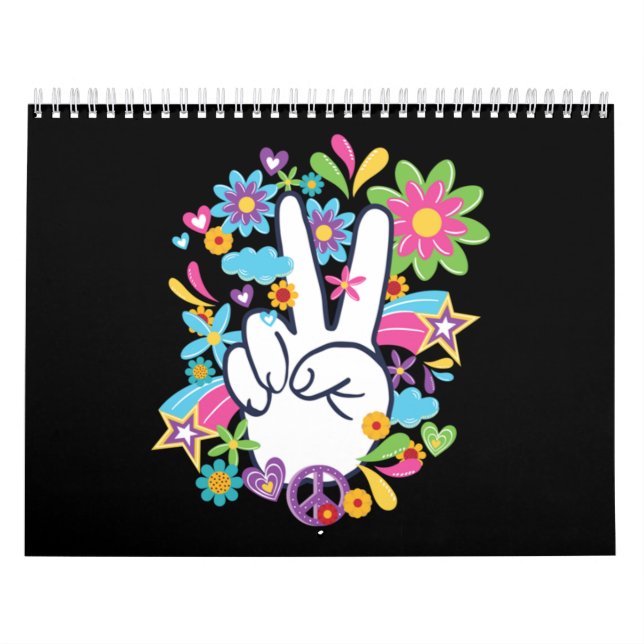 Calendario Señales de paz hippie (Tapa)