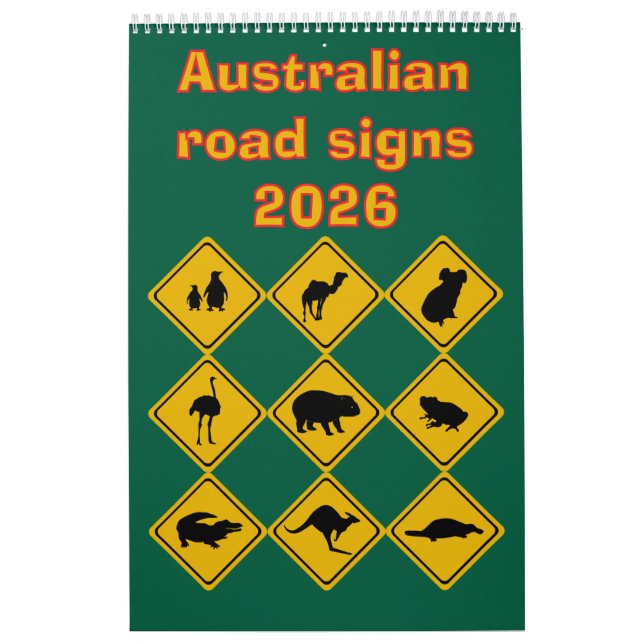 Calendario señales de tráfico australianas 2026 (Tapa)
