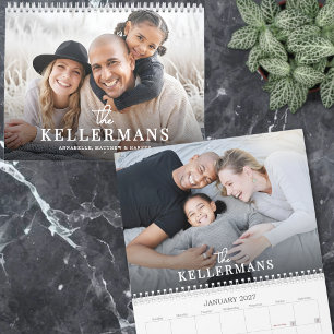 Calendario Sencilla Foto Familiar Elegante