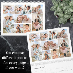 Calendario Sencillo Elegante Colage de más de 100 Fotos