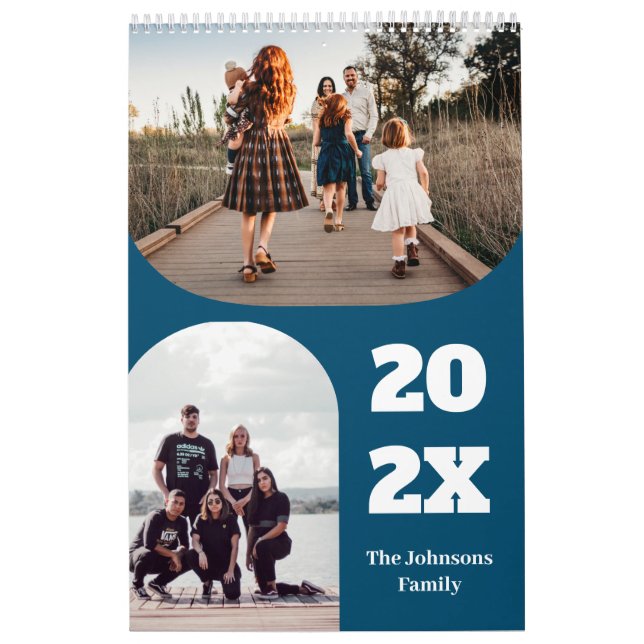 Calendario Sencillo Personalizado moderno Familia 26 Fotos 20 (Tapa)