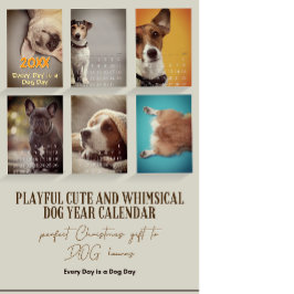 Calendario Sencillo y dramático año del perro