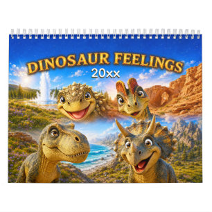 Calendario Sentimientos de dinosaurio: Dino lindo y colorido 