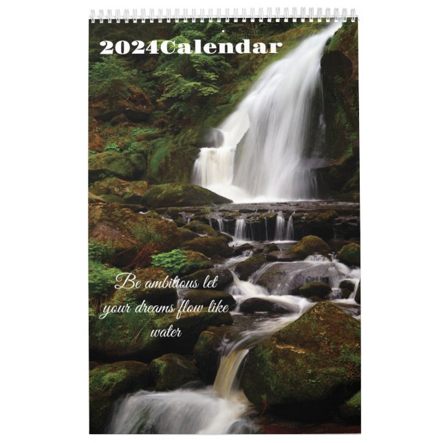 Calendario Ser ambicioso deja que tus sueños fluyan como agua (Tapa)